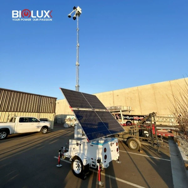 Remorcă de supraveghere solară mobilă cu cameră de securitate