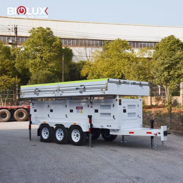 Efficient Movable Mobile Generator Solar Trailer Station With Solar Panel