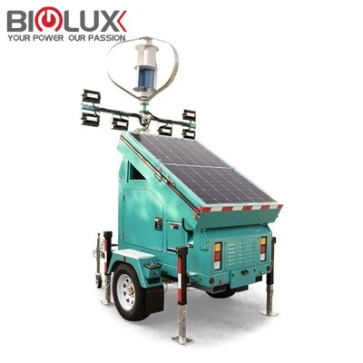 Turn de iluminat solar 3*435W Turn mobil de iluminat solar cu generator de rezervă