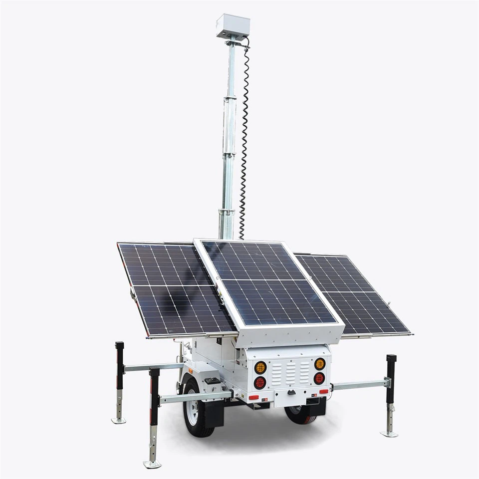 Remorcă mobilă de supraveghere solară cu telecomandă inteligentă
